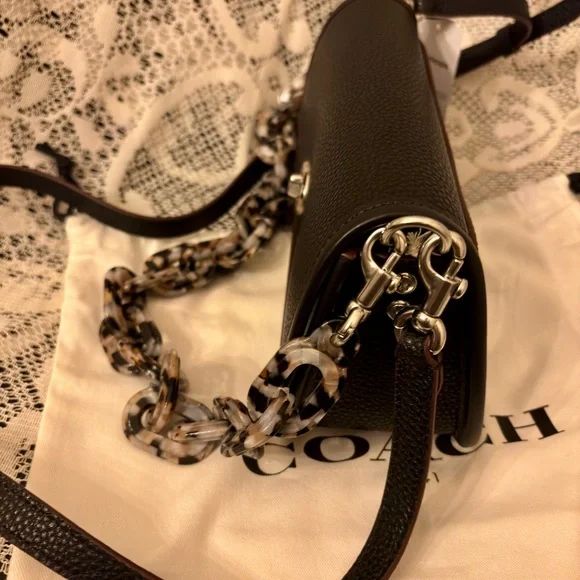 NWT Coach Wavy Dinky Bag Shoulder & Crossbody Coachtopia Black Leather CK113 - Picture 12 of 16